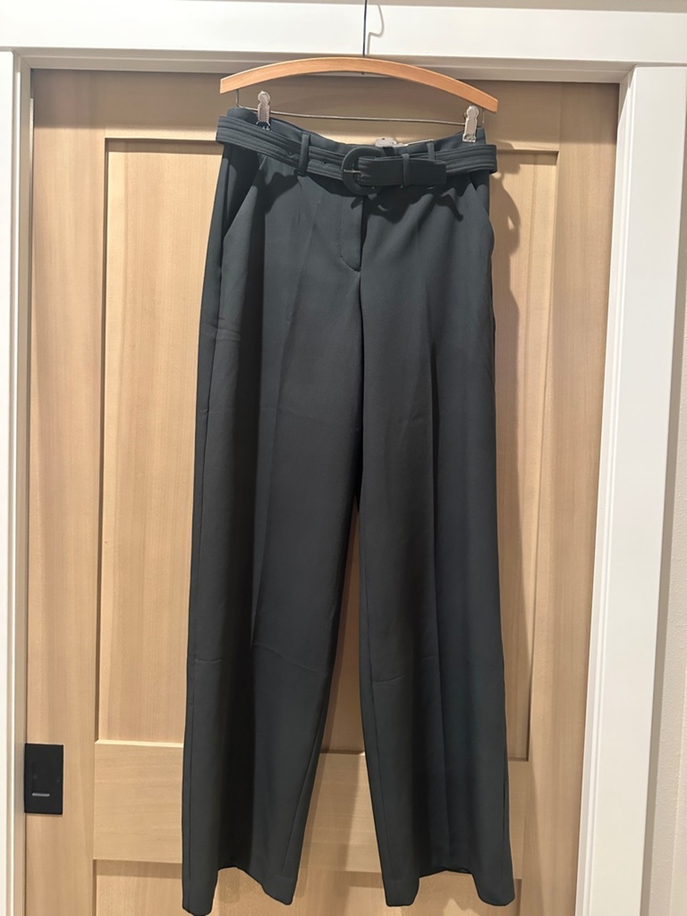 Express Editor Signature Stretch Mid Rise Belted Trouser Pant